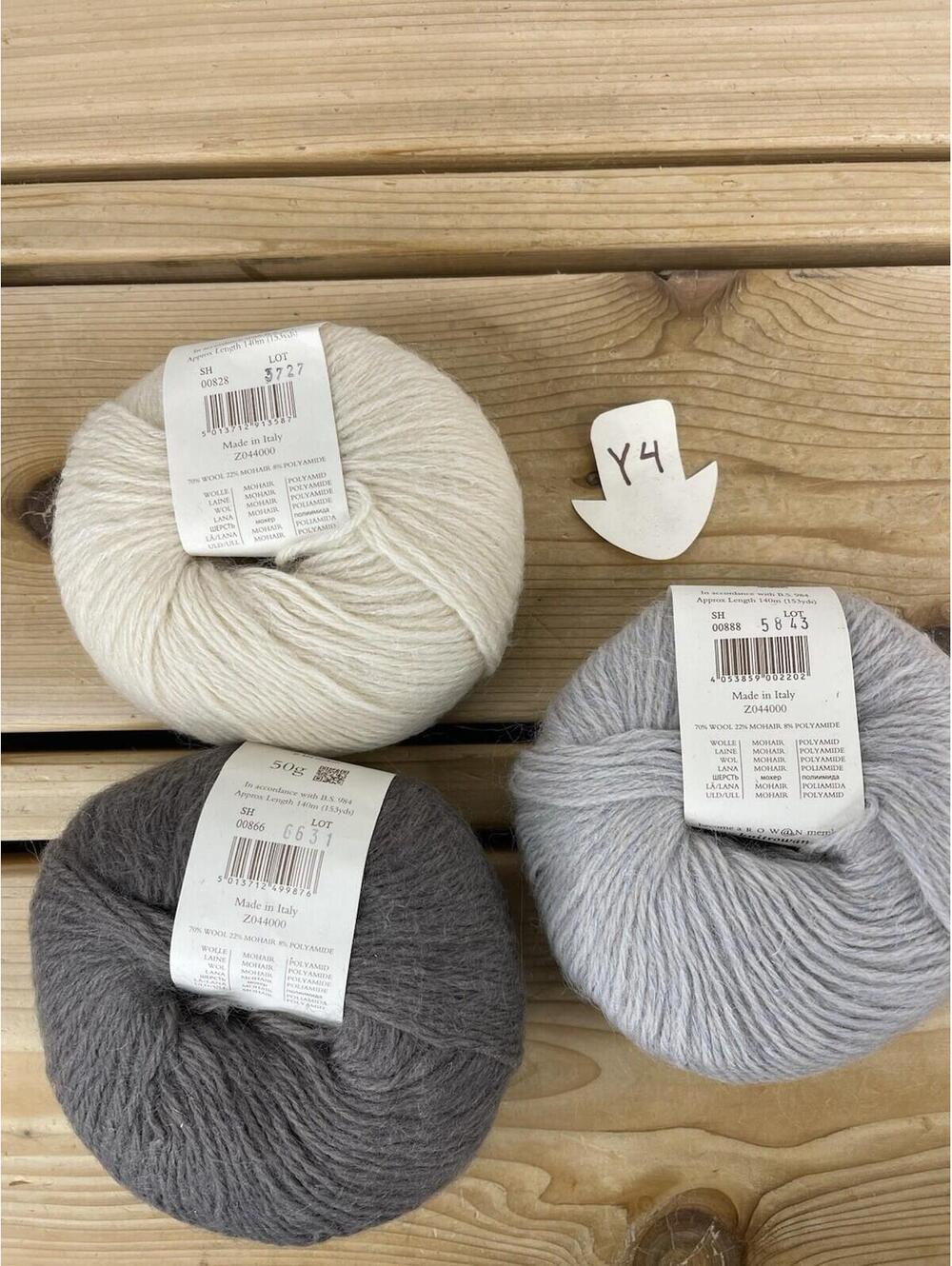 Rowan Wool Mohair Blend Yarn Lot – 3 Skeins – Made in Italy